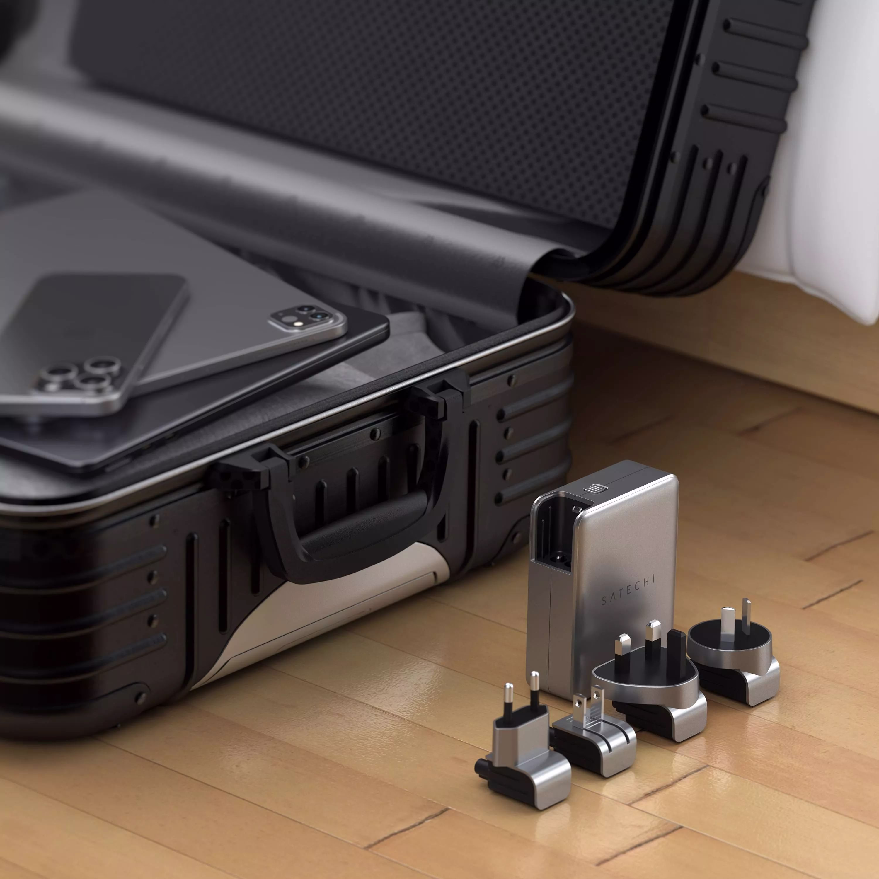 Сетевое зарядное устройство Satechi 145W 4-Port USB-C GaN Travel Space Gray - 1